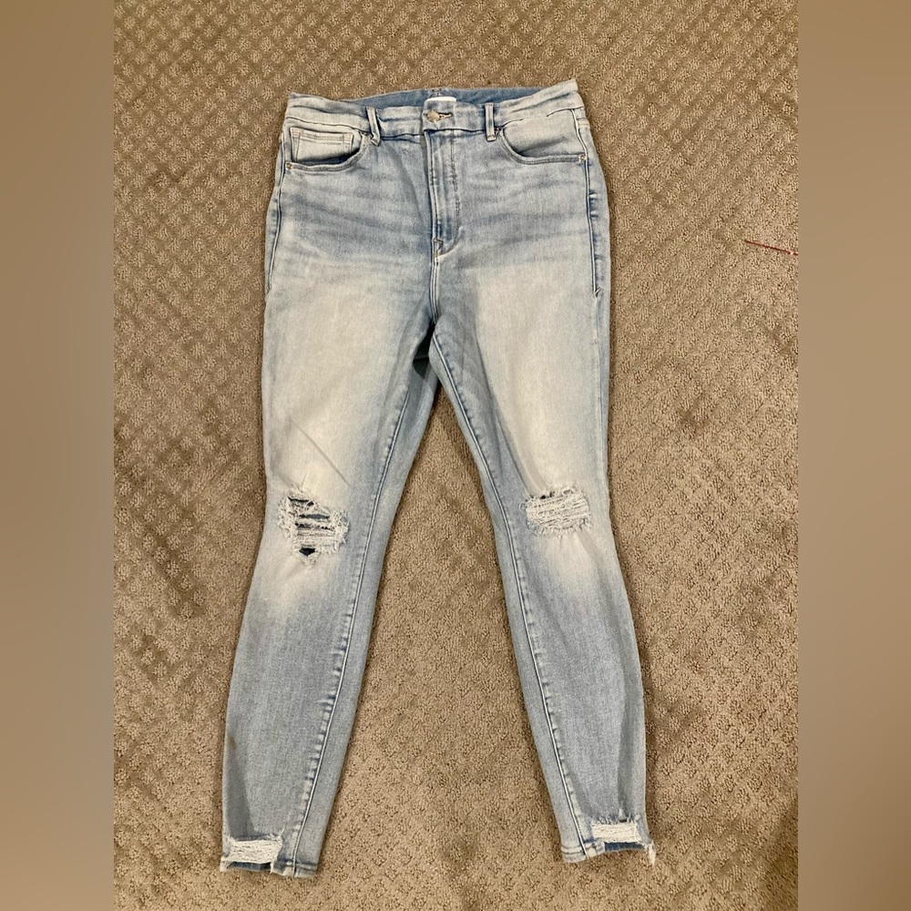Good American Good Waist Raw Edge Jeans